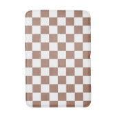 Checker vierkanten mocha bruin wit geometrische re badmat (Voorkant Verticaal)