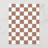 Checker vierkanten mocha bruin wit geometrische re briefkaart (Voorkant)