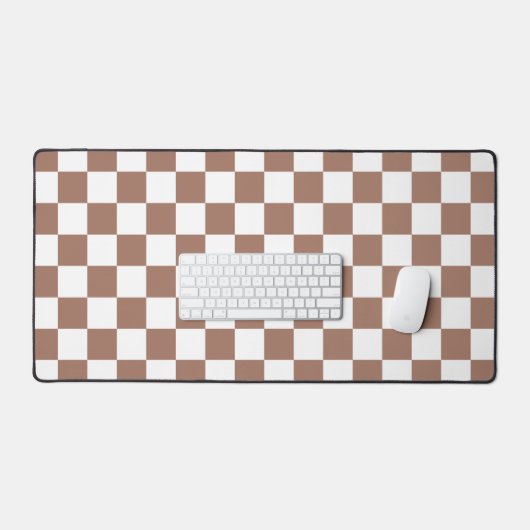Checker vierkanten mocha bruin wit geometrische re bureaumat (Keyboard & Muis)
