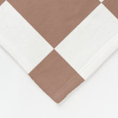 Checker vierkanten mocha bruin wit geometrische re fleece deken (Hoek)