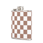 Checker vierkanten mocha bruin wit geometrische re heupfles (Links)