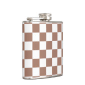 Checker vierkanten mocha bruin wit geometrische re heupfles (Rechts)