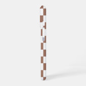 Checker vierkanten mocha bruin wit geometrische re iPhone 16 hoesje (Linkerkant)