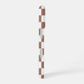 Checker vierkanten mocha bruin wit geometrische re iPhone 16 hoesje (Rechterkant)