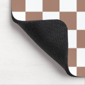 Checker vierkanten mocha bruin wit geometrische re muismat (Hoek)