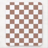 Checker vierkanten mocha bruin wit geometrische re muismat (Voorkant)