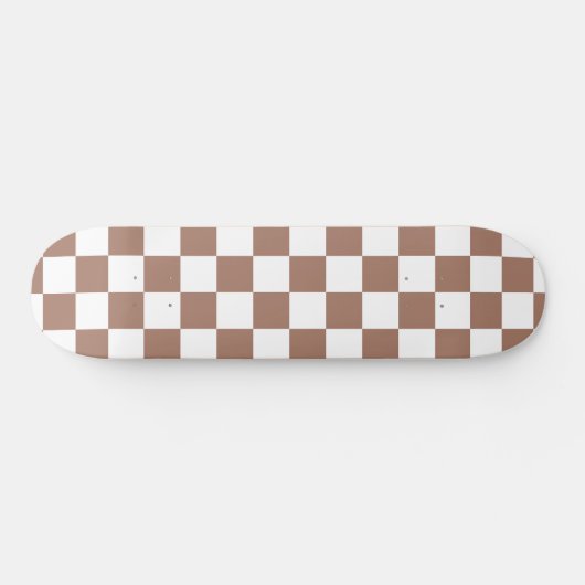 Checker vierkanten mocha bruin wit geometrische re persoonlijk skateboard (Horizontaal)