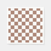 Checker vierkanten mocha bruin wit geometrische re servet (Voorkant)
