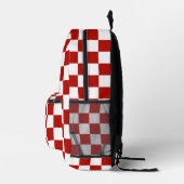 Checker vierkanten rood wit geometrische retro bedrukte rugzak (Rechts)