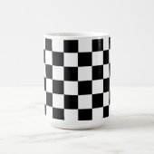 Checkerboard Black and White Retro Mok Cup (Center)