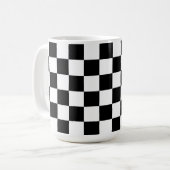 Checkerboard Black and White Retro Mok Cup (Voorkant links)