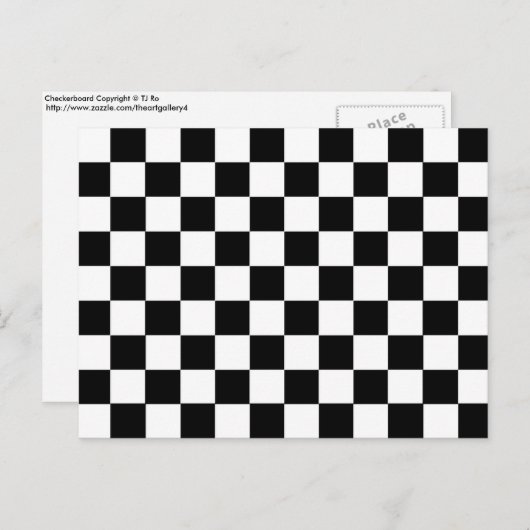 Checkerboard Black en White Briefkaart (Voorkant / Achterkant)
