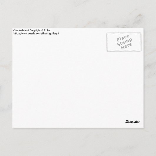 Checkerboard Black en White Briefkaart (Achterkant)