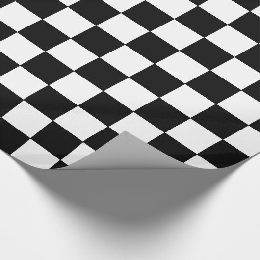 Checkerboard Black en White Cadeaupapier (Hoek)