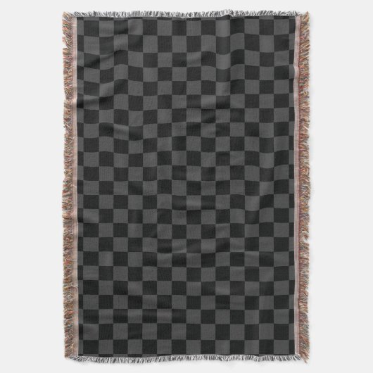 Checkerboard Black Grey Checkered Squares Check Deken (Voorkant Verticaal)
