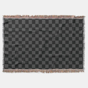Checkerboard Black Grey Checkered Squares Check Deken