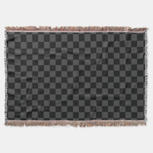 Checkerboard Black Grey Checkered Squares Check Deken (Voorkant)