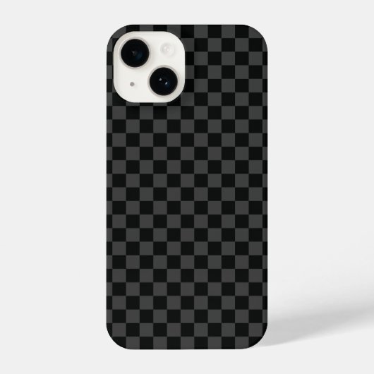 Checkerboard Black Grey Checkered Squares Check iPhone Hoesje (Achterkant)