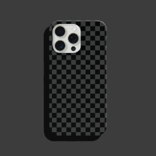 Checkerboard Black Grey Checkered Squares Check iPhone 14 Hoesje
