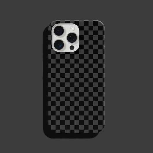 Checkerboard Black Grey Checkered Squares Check iPhone Hoesje