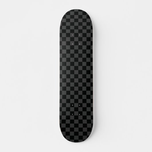 Checkerboard Black Grey Checkered Squares Check Persoonlijk Skateboard (Voorkant)