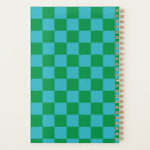 Checkerboard Blue Green Retro Gepersonaliseerd 202 Planner (Achterkant)