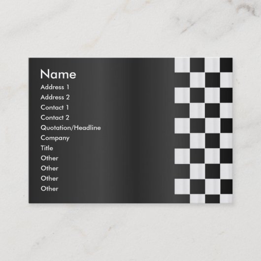 Checkerboard Border Profile Card Visitekaartje (Voorkant)