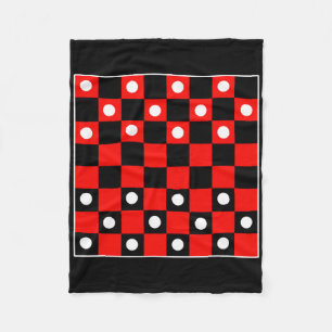 Checkerboard Checker bordspellen Zwart en Rood Hal Fleece Deken