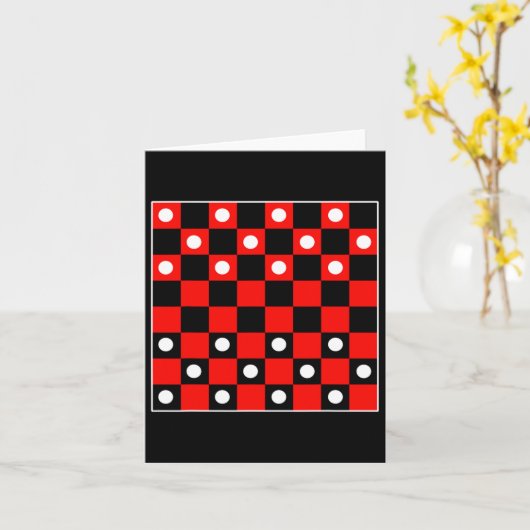 Checkerboard Checker bordspellen Zwart en Rood Hal Kaart (Gele Bloem)