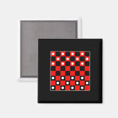 Checkerboard Checker bordspellen Zwart en Rood Hal Magneet (Voorkant / Achterkant)