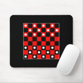 Checkerboard Checker bordspellen Zwart en Rood Hal Muismat (Met muis)