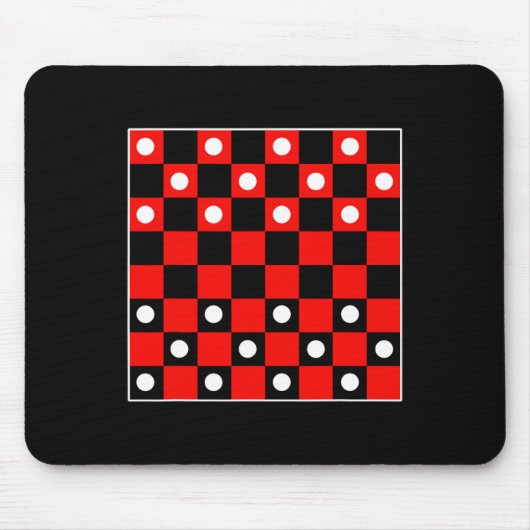 Checkerboard Checker bordspellen Zwart en Rood Hal Muismat (Voorkant)