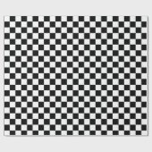 Checkerboard Checker White & [Black] Cadeaupapier (Vlak)