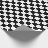 Checkerboard Checker White & [Black] Cadeaupapier (Hoek)