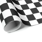 Checkerboard Checker White & [Black] Cadeaupapier (Rol Hoek)