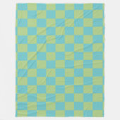 Checkerboard Checkered Pattern in Blue en Green Fleece Deken (Voorkant)