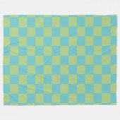 Checkerboard Checkered Pattern in Blue en Green Fleece Deken (Voorkant (Horizontaal))