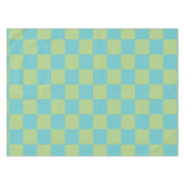 Checkerboard Checkered Pattern in Blue en Green Tafelkleed (Voorkant (Horizontaal))
