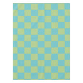 Checkerboard Checkered Pattern in Blue en Green Tafelkleed (Voorkant)