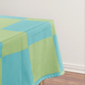 Checkerboard Checkered Pattern in Blue en Green Tafelkleed (Voorbeeld)
