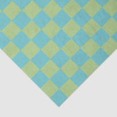 Checkerboard Checkered Pattern in Blue en Green Tissuepapier (Detail)