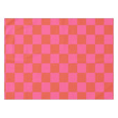 Checkerboard Checkered Pattern in Pink and Oranje Tafelkleed (Voorkant (Horizontaal))