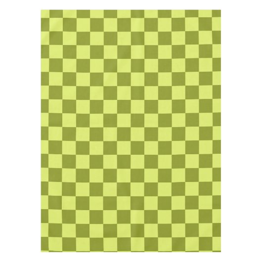 Checkerboard Checkerkering Pattern Olive Green Lim Tafelkleed (Voorkant)