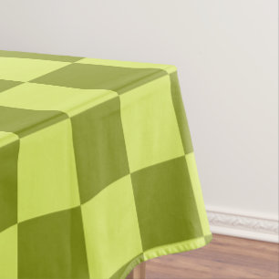 Checkerboard Checkerkering Pattern Olive Green Lim Tafelkleed