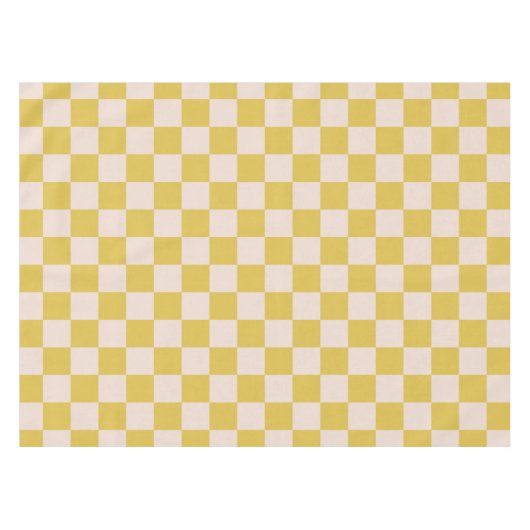 Checkerboard Checkerkering Pattern Picnic Yellow W Tafelkleed (Voorkant (Horizontaal))