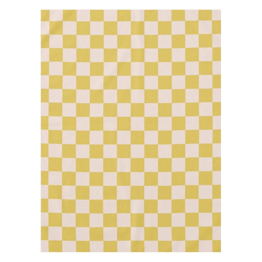 Checkerboard Checkerkering Pattern Picnic Yellow W Tafelkleed (Voorkant)