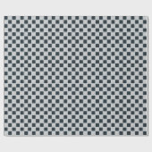 Checkerboard Checkerkerset Navy Blue Black and Whi Cadeaupapier (Vlak)