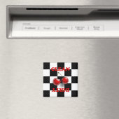 Checkerboard Cherries Magnet (Insitu (Vaatwasser))
