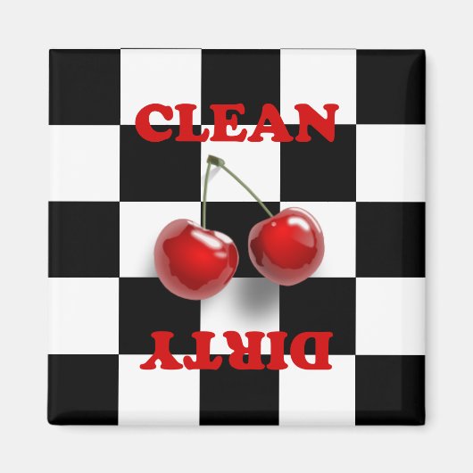 Checkerboard Cherries Magnet (Voorkant)