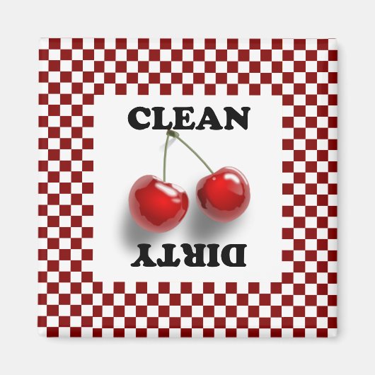 Checkerboard Cherries Magnet (Voorkant)